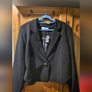 Addition Elle Elegant Black Women's Blazer Size 24